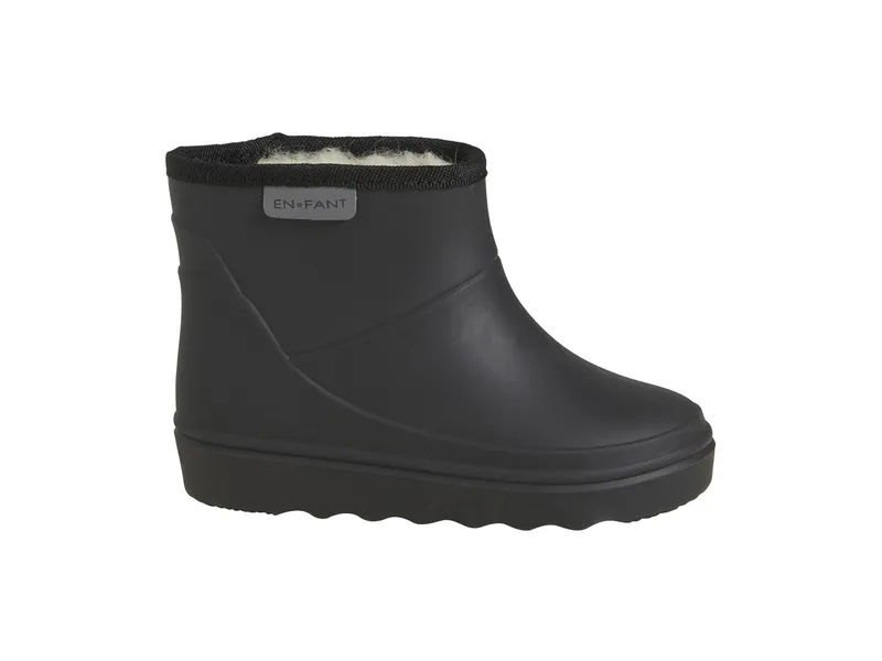 En Fant Kinder Gummistiefel mit kurzem Schaft und Schurwollfell, black Gr.21 – Produktbild 2 von 2