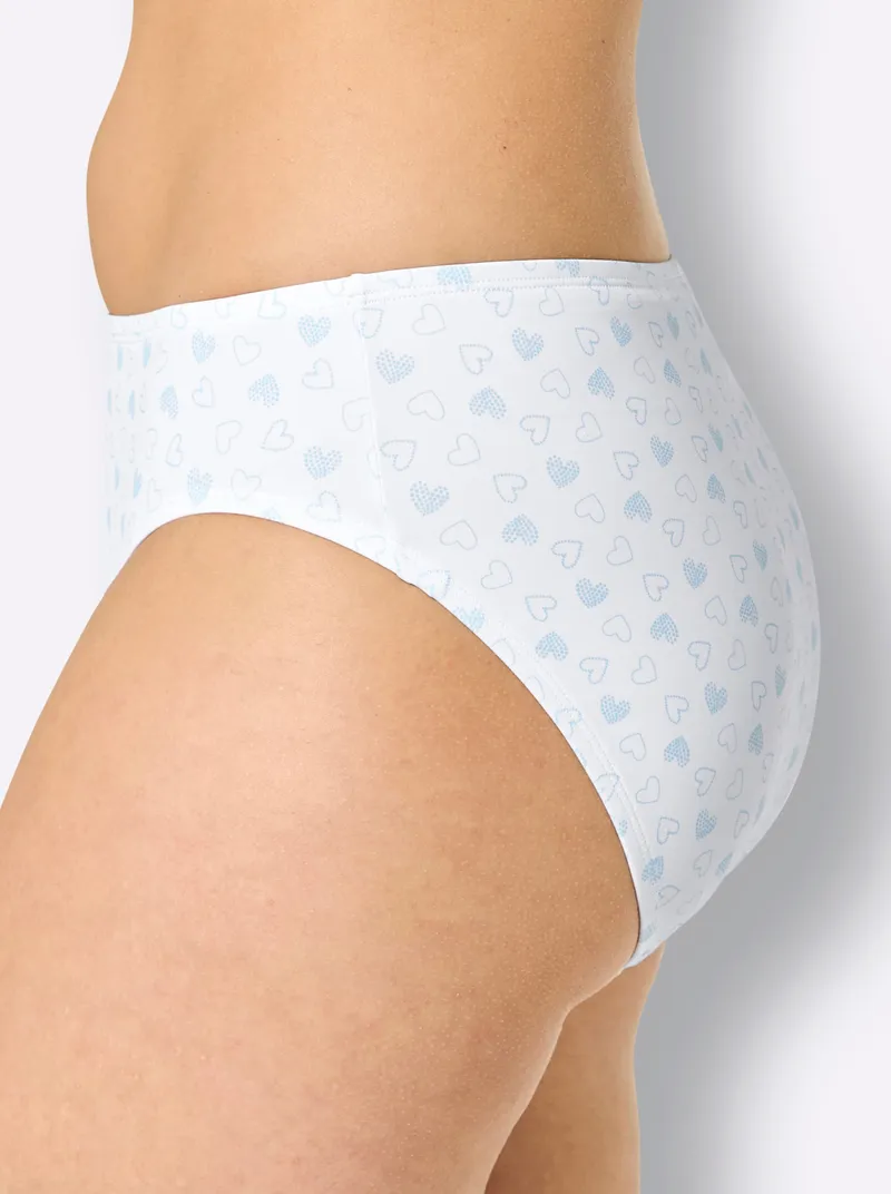 wäschepur Jazzpants 2x weiß-mint-bedruckt + 1x weiß, 2x weiß-mint-bedruckt + 1x weiß, – Produktbild 1 von 3