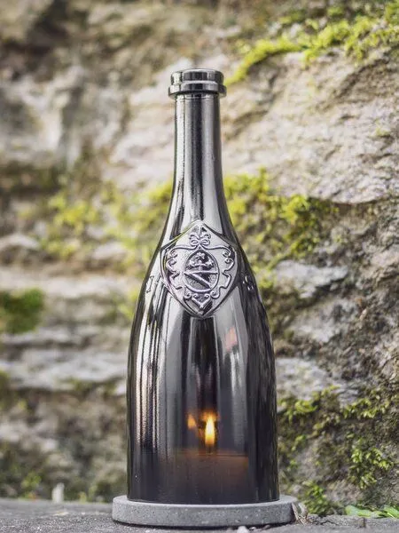 MaBe MaBe Wein Windlicht aus der italienischen Flasche vom Gardasee, Schwarz, – Produktbild 2 von 4