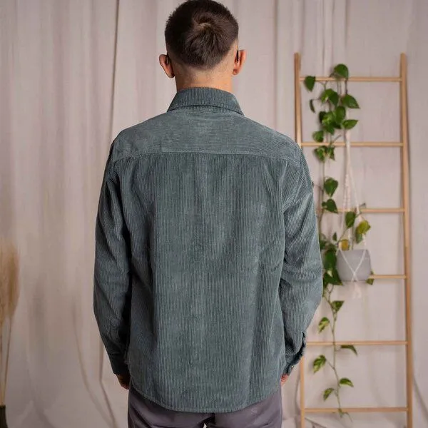 Vresh Clothing Vresh Clothing Vinley - Cord Hemd aus Biobaumwolle, Balsamgrün, – Produktbild 2 von 4