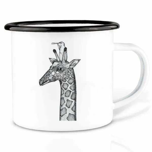 LIGARTI Emaille Tasse – Gute Aussicht – LIGARTI Tiermanufaktur – Produktbild 1 von 4