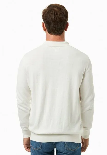 ORGANICATION ORGANICATION Polokragenpullover aus Bio-Baumwolle, Off white, – Produktbild 4 von 4