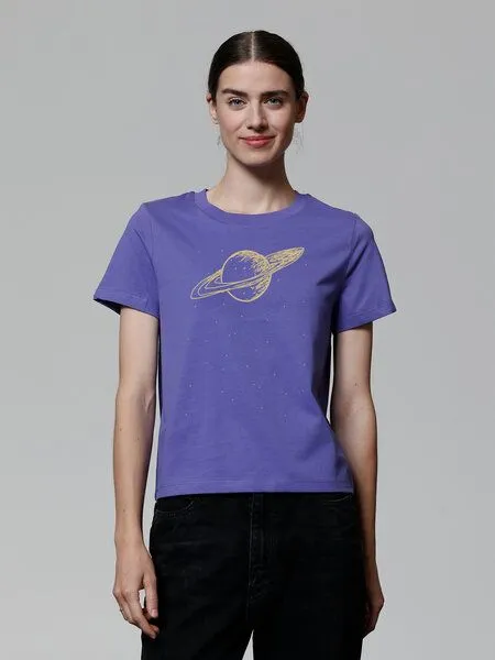 watapparel watapparel T-Shirt Frauen Saturn, Purple love, – Produktbild 2 von 3