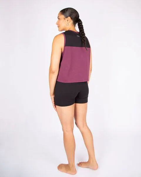 ÆVRIL ÆVRIL Damen Yogashirt // Aubergine, Black // Bio-Baumwolle – Produktbild 3 von 3