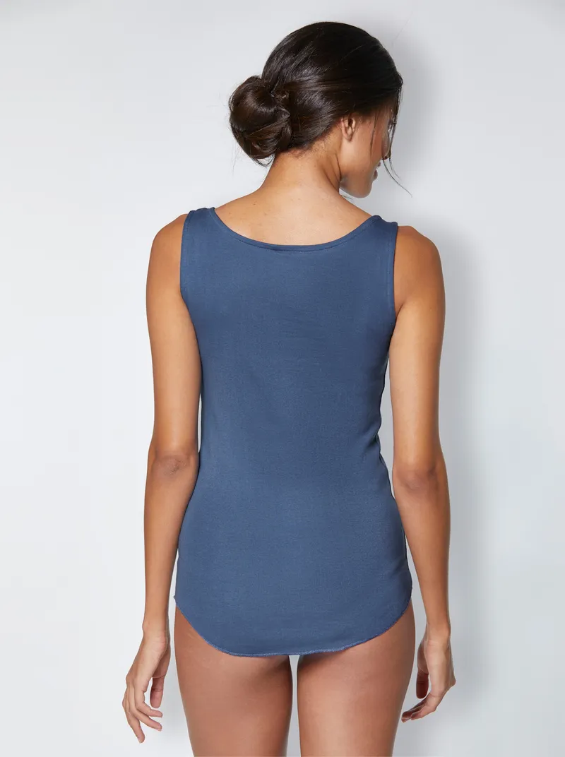 wäschepur Achseltop jeansblau, Jeansblau, – Produktbild 1 von 3