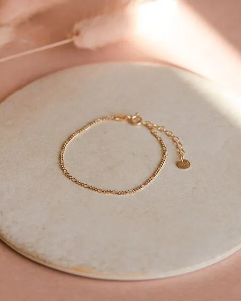 lille mus lille mus Schmuckset Armband + Kette 'Figaro' 925, Gold, – Produktbild 3 von 4