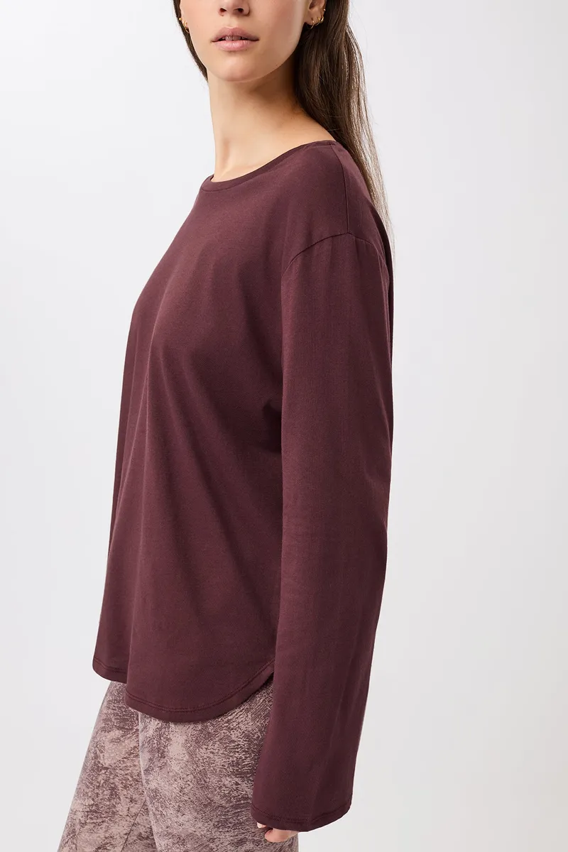 mandala MANDALA Damen vegan Longsleeve Halfmoon Ruby, Violett, – Produktbild 2 von 2