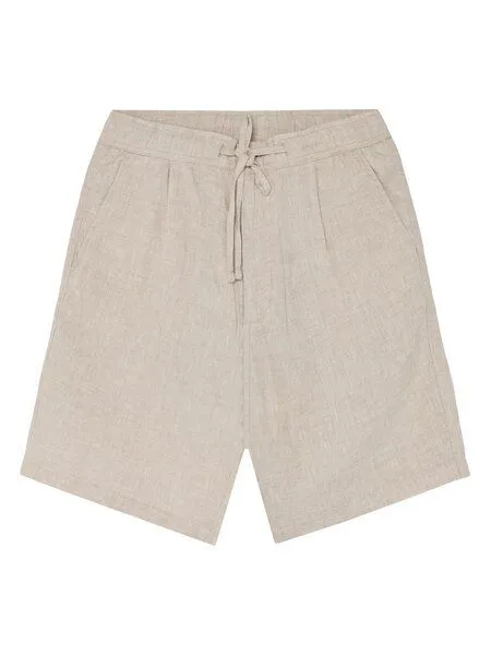 KnowledgeCotton Apparel KnowledgeCotton Apparel Leinenshorts - Loose linen shorts - VEGAN - aus Bio-Leinen, Beige-yarndyed (light feather), – Produktbild 4 von 4