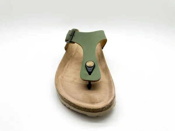 thies Vegane thies ® Eco Bio Thong Sandale aus rec. PET mit Kork-Tieffussbett MEN, Basil, – Produktbild 3 von 4