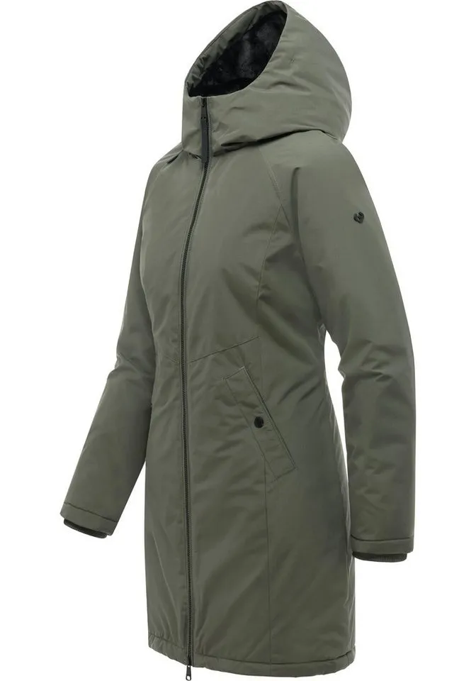 ragwear ragwear Funktionsmantel Nasima Y Leichter Wintermantel Parka mit Kapuze, wasserdicht, Grün, – Produktbild 3 von 5