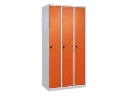 C+P C+P Spind Classic PLUS, 3 Abteile, 1850x900x500mm, Lichtgrau/Reinorange – Produktbild 1 von 1