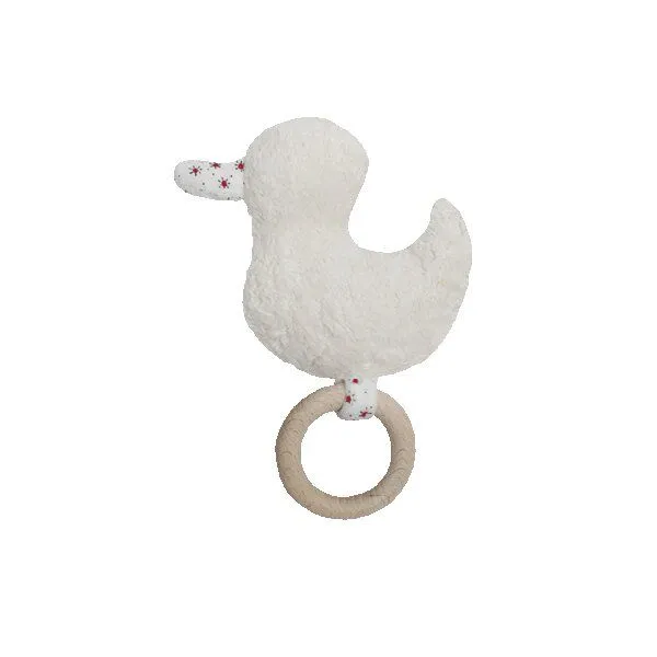 Efie Efie Greifling Ente mit Holzring und Rassel (KbA) – Produktbild 1 von 3