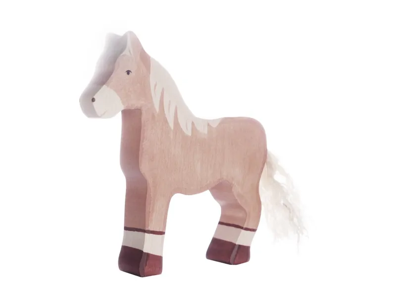 Holztiger Holztiger Holzfigur Pferd, stehend Maße 14 x 2,8 x 15,5 cm, Braun, mehrfarbig, – Produktbild 1 von 2