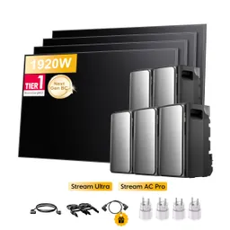 EcoFlow EcoFlow Stream Ultra, All-in-One Speicher für Balkonkraftwerke, mit 4 x 480Wp Sunpro BC Bifazial Full Black Solarmodul, by Powerness - Stream Ultra + 4 x Stream AC Pro | 9600Wh / 4 x Smart Plug / Standardversand – Produktbild 1 von 1