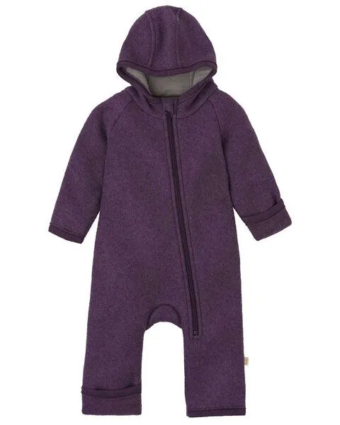 Disana Disana Baby Walk Zipp Overall kbT Schurwolle, Aubergine, – Produktbild 1 von 4