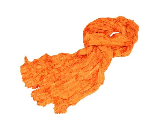 Schönes aus Indochina Schönes aus Indochina Seidenschal Crinkle einfarbig, Orange, – Produktbild 2 von 3