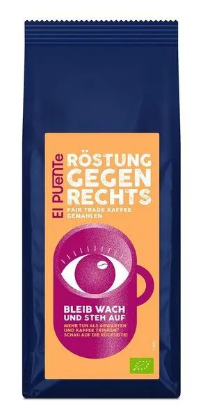 El Puente El Puente Röstung gegen Rechts - Bio-Kaffee gemahlen 250 g | Fair Trade | Bio-zertifiziert | Vegan | Glutenfrei, Mehrfarbig, – Produktbild 1 von 1