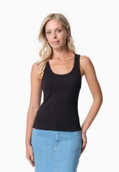 ORGANICATION ORGANICATION SOFFIA | Rib Top aus Bio-Baumwolle, Black, – Produktbild 1 von 4