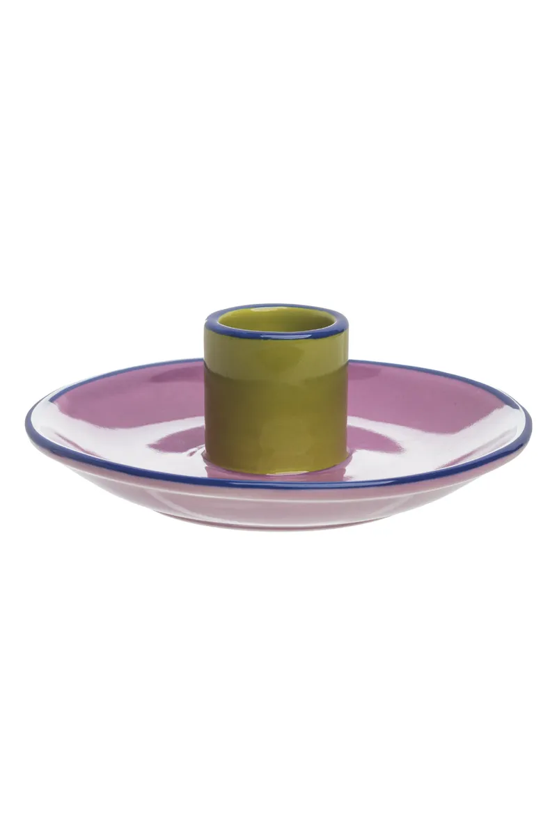 Tranquillo Kerzenhalter COLOURI Violett – Steinzeug - violett – Produktbild 1 von 2