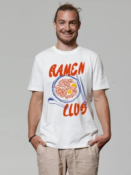 watapparel watapparel T-Shirt Unisex Ramen Club, Off white, – Produktbild 1 von 4
