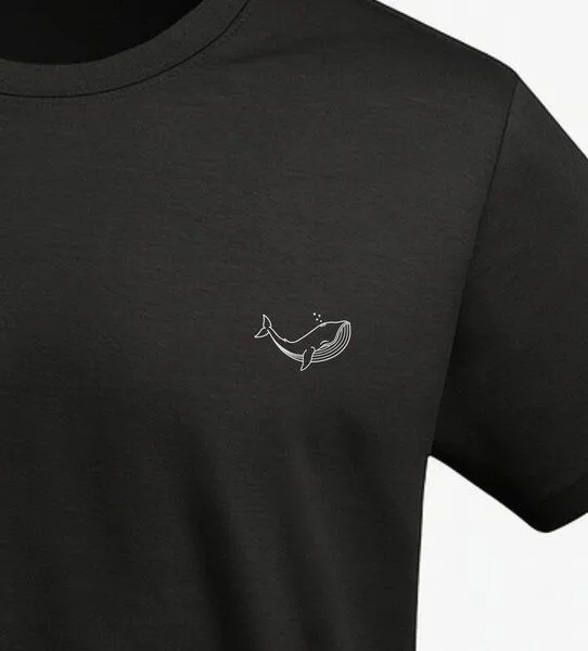 vis wear vis wear Wal der Ozeane - Strand Surf - Organic Shirt, Navy, – Produktbild 3 von 4