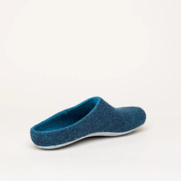 Magicfelt Magicfelt Filz-Hausschuh AP 701 aus 100% Merino-Wolle Pantoffeln für Damen & Herren mit Ledersohle, Dark blue washed, – Produktbild 4 von 4