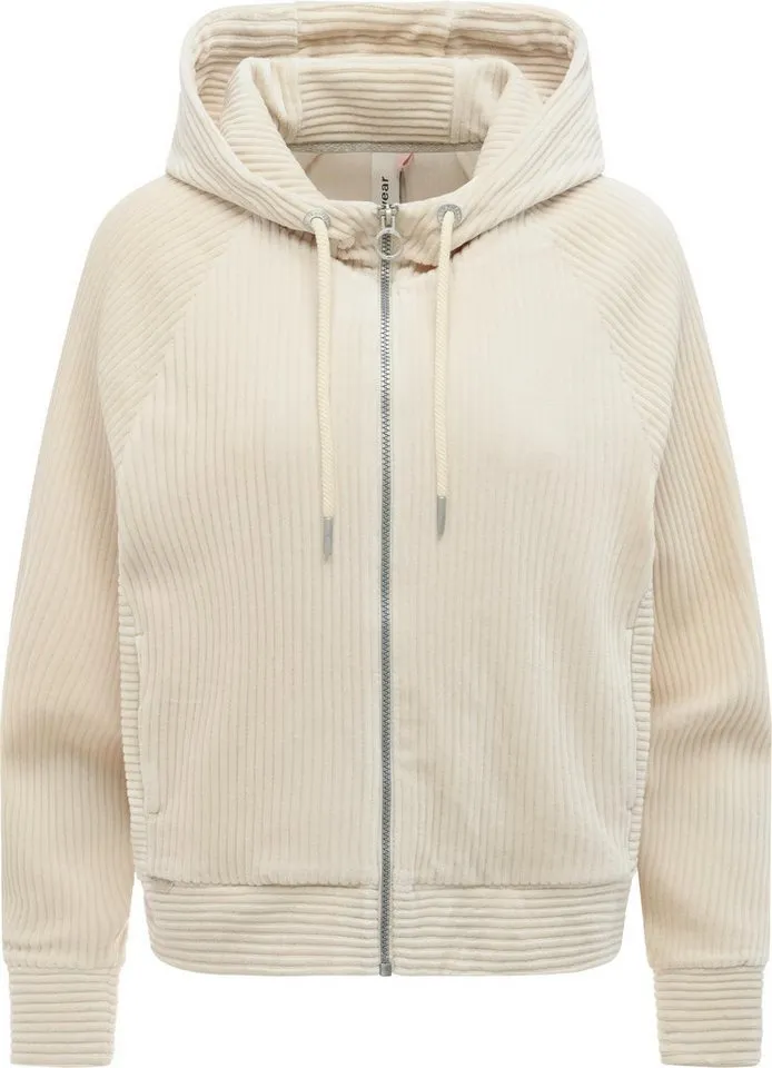ragwear ragwear Sweatjacke Corduly Cordy Freizeitjacke Zip-Hoodie aus weichem Kord in Samt-Haptik, Braun, – Produktbild 2 von 4