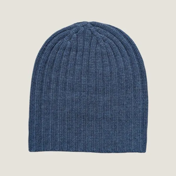 Wooliie Wooliie 100% Kaschmirmütze pflanzlich gefärbt Unisex, Blau, – Produktbild 1 von 3