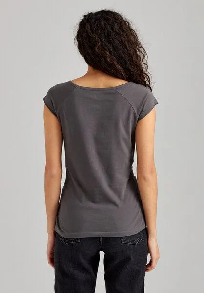 THOKKTHOKK ThokkThokk TT01 Cap Sleeve T-Shirt Damen (GOTS, vegan, Bio-Baumwolle), Castlerock (grau), – Produktbild 3 von 4