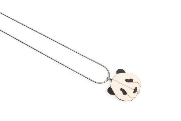 BeWooden BeWooden Halskette Panda | Kette mit Anhänger aus Holz, Panda, – Produktbild 2 von 3