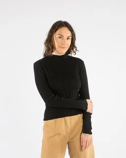 MATONA Matona Geripptes Langarmshirt für Frauen aus Bio-Baumwolle / Ribbed Collared Longsleeve – Produktbild 1 von 1