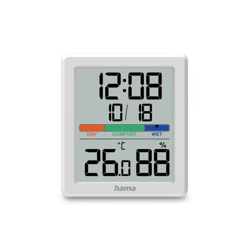 Hama Hama Thermometer und Hygrometer "Paros", digital, für innen, Weiß – Produktbild 1 von 5