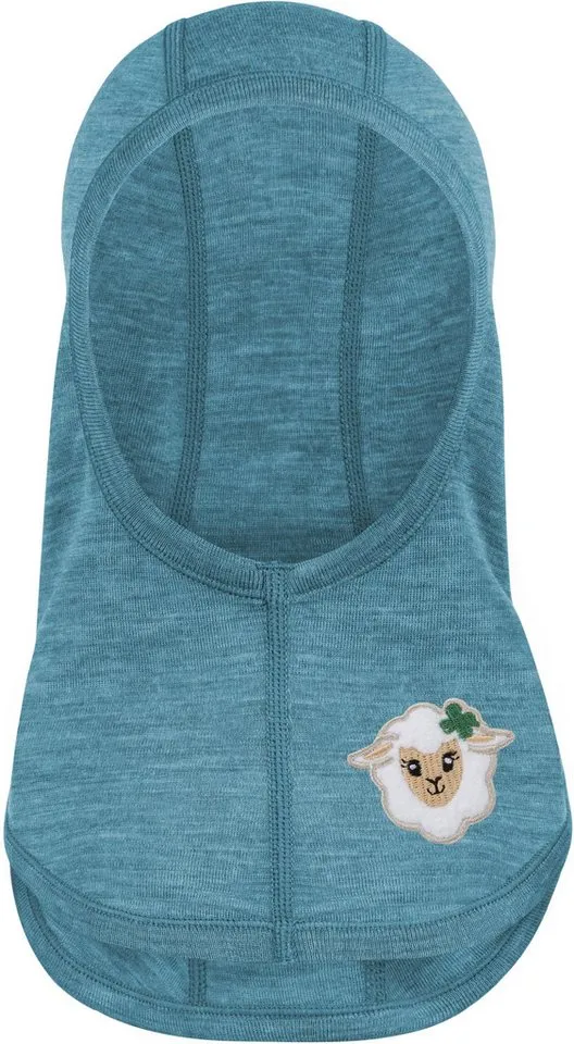 normani Ohrenmütze Baby Merino Sturmhaube Masterton, Beige|blau, – Produktbild 4 von 4