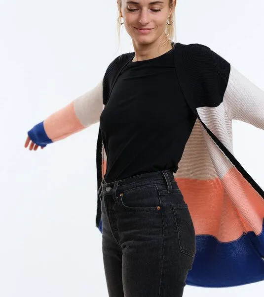 Gary Mash GARY MASH Long-Cardigan Alamo aus Biobaumwolle, Blockstreifen 2 (mehrfarbig), – Produktbild 2 von 4