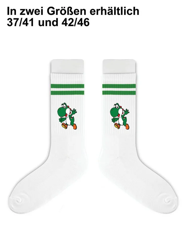 Youth Designz Tennissocken Unisex Socken "Yoshi Game" Aufdruck lustig Geschenk Statement mit verstärkter Verse und Zehenbereich, Grün, – Produktbild 4 von 5