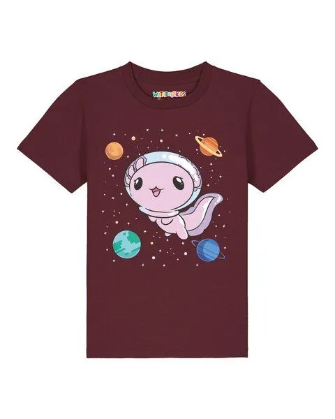 watabout.kids watabout.kids T-Shirt Kinder Axolotl in space, Burgundy, – Produktbild 1 von 2