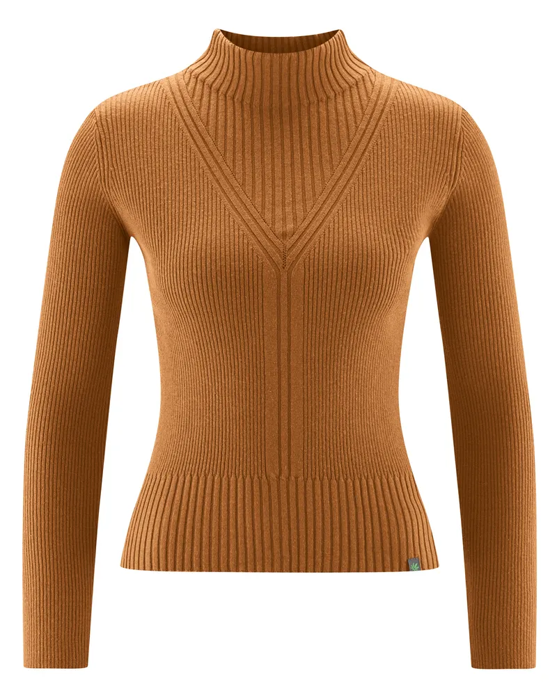HempAge Hempage Damen vegan Pullover In Mandelbraun, Braun, – Produktbild 1 von 2