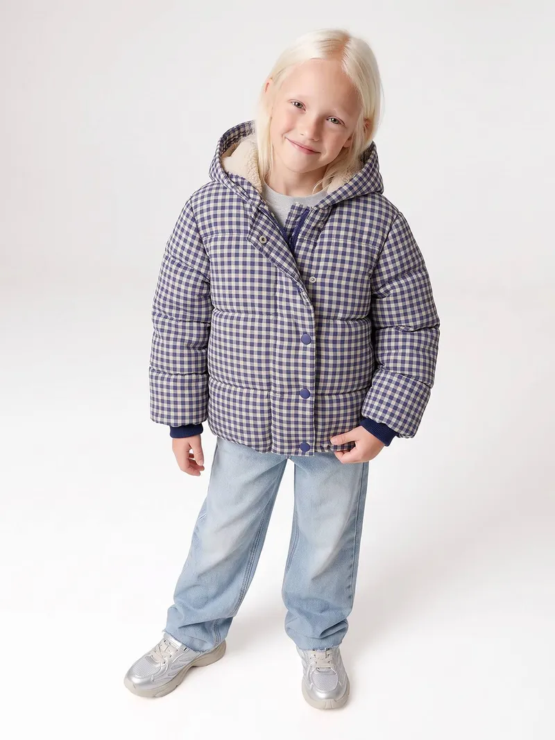 Vertbaudet Vertbaudet Winter-Steppjacke mit Kapuze Mädchen, Blau, – Produktbild 4 von 4