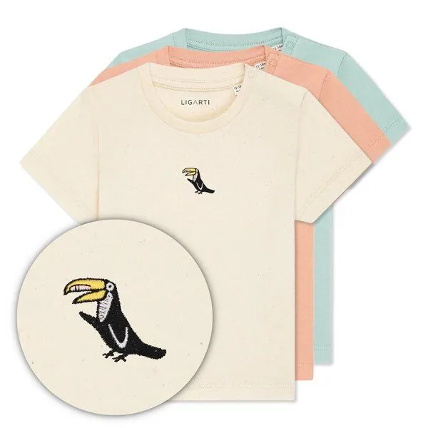 LIGARTI LIGARTI Babyshirt - Joey der Tukan, Türkis, – Produktbild 3 von 3