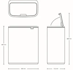 Brabantia Brabantia Bo Touch Bin 2 x 30L White – Produktbild 1 von 1