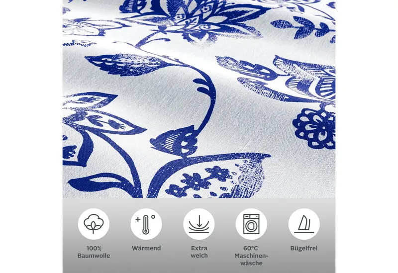OTTO home Bettwäsche Nordby, Flanell, 2 teilig, Bettwäsche aus Baumwolle, skandinavisches Design, ab Größe 135x200 cm, Blau, – Produktbild 3 von 6