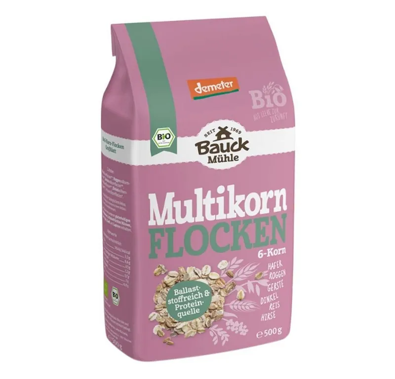 Bauck Mühle Mehl Flocken - 6-Korn ohne Weizen 500g – Produktbild 1 von 1
