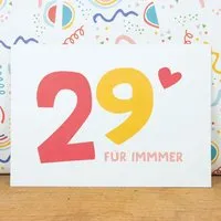 Bow & Hummingbird Bow & Hummingbird Postkarte "29 für IMMMER" aus Recyclingpapier – Produktbild 1 von 1
