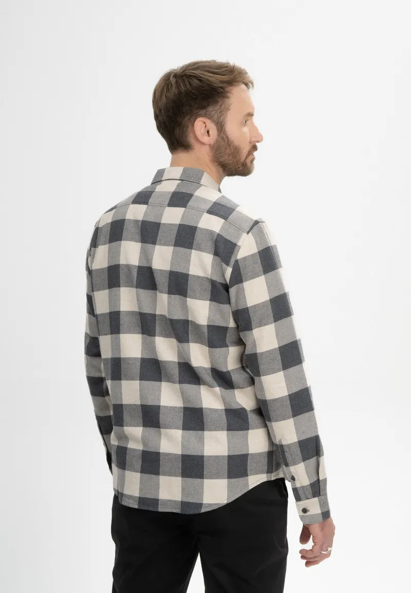 MELA MELA Herren vegan Hemd Flanell Sahel Anthrazit Kariert, Grau, – Produktbild 1 von 2