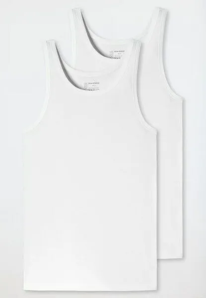 Schiesser Schiesser 2er Pack Unterhemd Biobaumwolle 95/5, Weiss, – Produktbild 1 von 4
