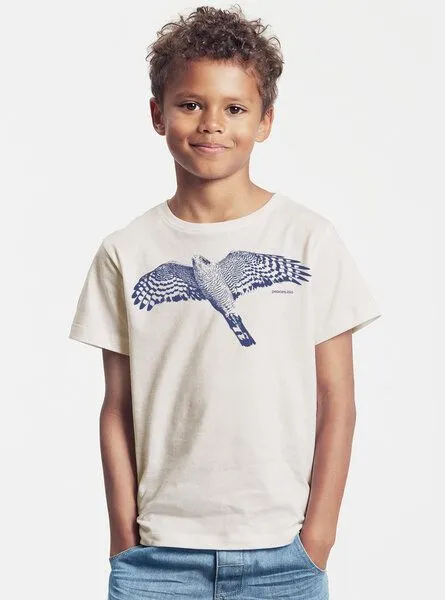 Peaces.bio - handbedruckte Biomode Peaces.bio - handbedruckte Biomode Bio-Kinder T-Shirt Sperber, Natur, – Produktbild 3 von 3