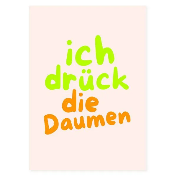 Bow & Hummingbird Bow & Hummingbird Postkarte "ich drück die Daumen" aus Recyclingpapier – Produktbild 3 von 3