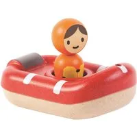 PlanToys PlanToys Badewannenspielzeug Boot aus recyceltem Kautschukholz "Küstenwache" Maße 8,5 x 12 x 5,5 cm, Rot, – Produktbild 1 von 1