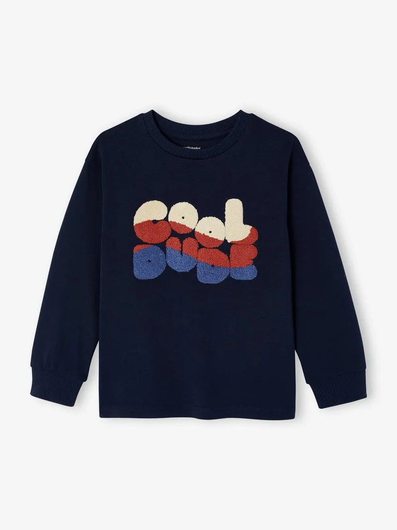 Vertbaudet Shirt mit Bouclé-Print Jungen, Marine, – Produktbild 3 von 3