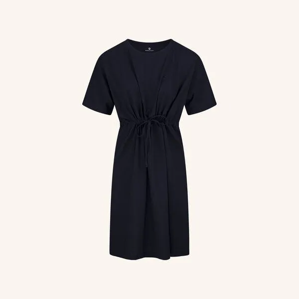 NORDLICHT NORDLICHT T-Shirt Kleid ILMA Dunkelblau aus 100% Bio-Baumwolle mit Taillenband – Produktbild 1 von 4